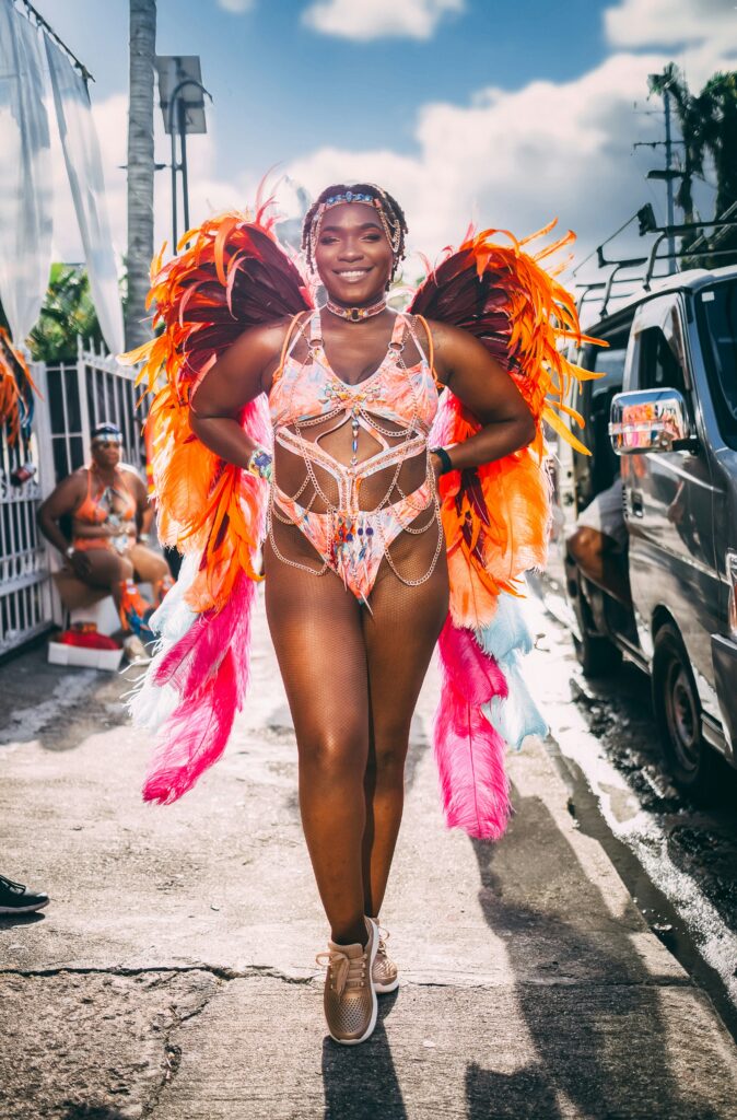 lady in carnival costume in Trinidad
