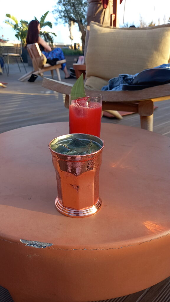 Red Cocktail Drinks in Savoy Palace Restaurant, Madeira, Portugal