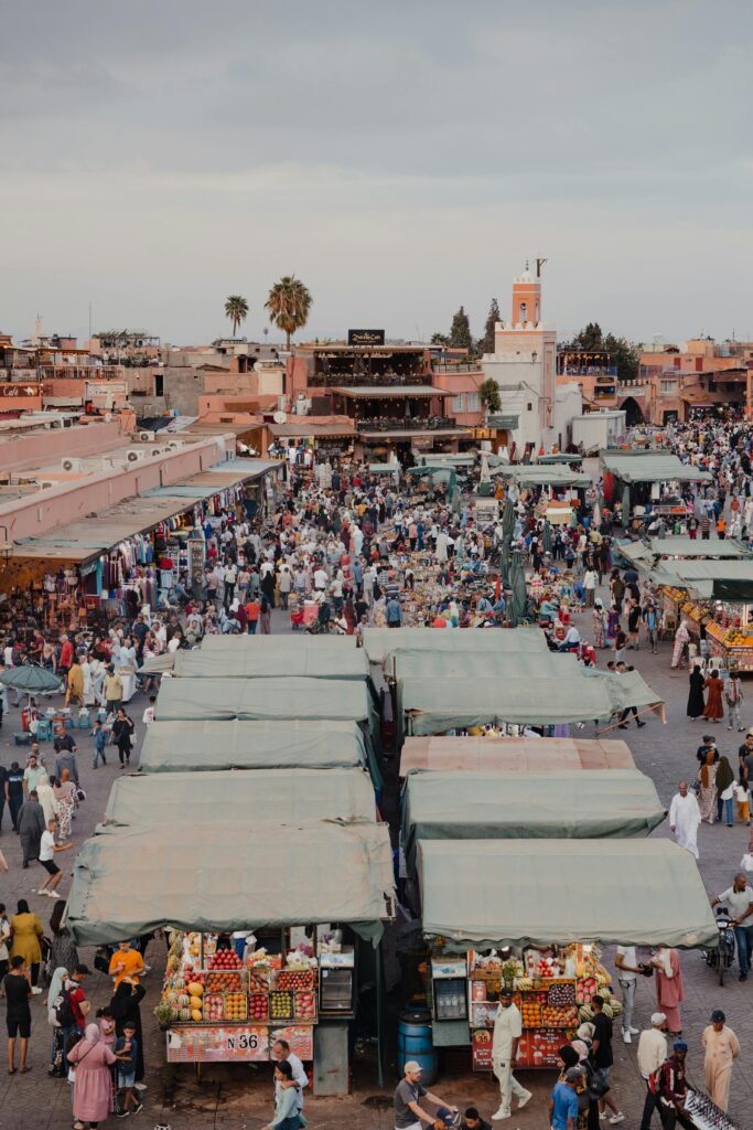 Day time Market in Jemaa al Fnaa, Morocco